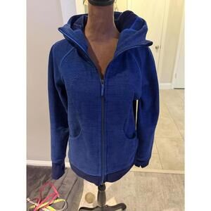 NWOT Lululemon vintage Blue Zip-Up Scuba Hoodie Sweatshirt sz 8
